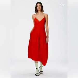 TIBI Italian Sporty Nylon Cami Midi Asymmetric Dress 6
